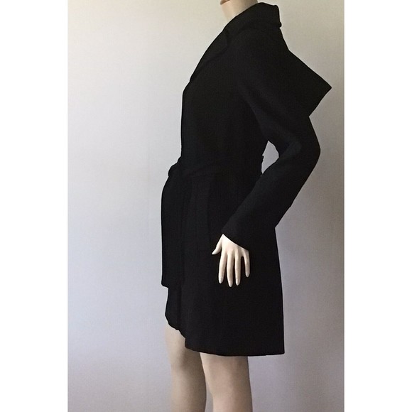 Michael MICHAEL KORS Black Wool Hooded 3 Gold Button Coat (Size 6) - Picture 9 of 14